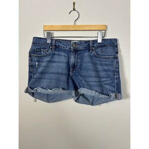 PAIGE Jimmy Jimmy Shorts Distressed Denim Cuffed Women 29 festival summer rolled